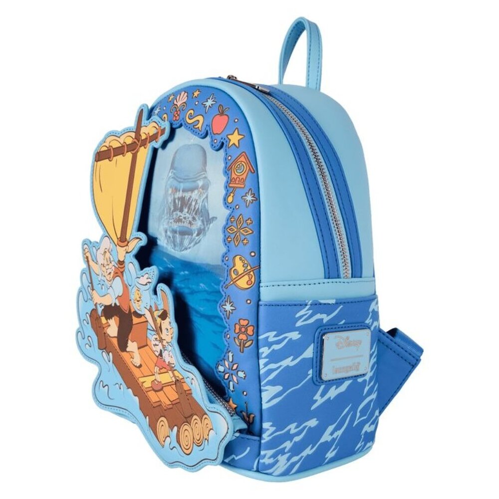 NWT Disney Loungefly Pinocchio Exclusive Raft Monstro Lenticular Mini Backpack - Picture 4 of 7
